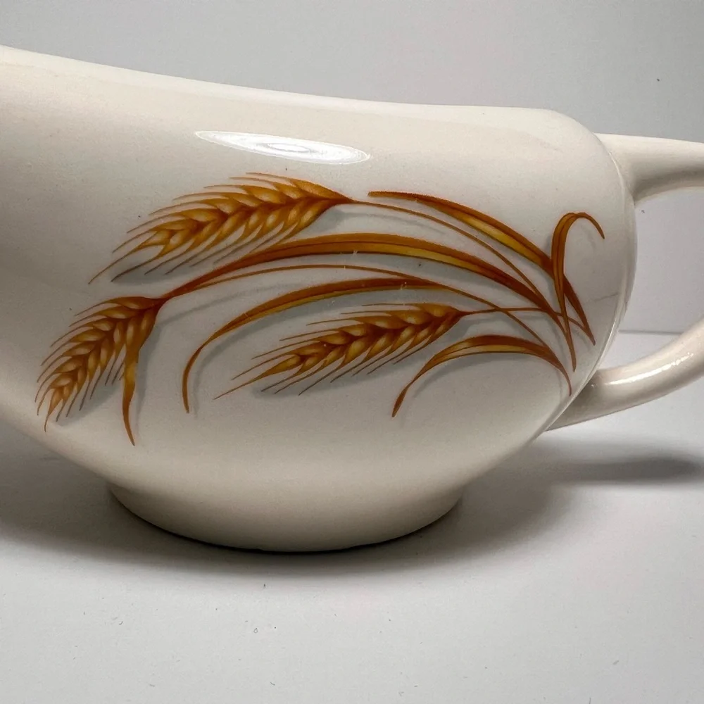 3/$25 SALE! Vintage Homer Laughlin Golden Wheat Cream Gravy‎ Boat with Creamer